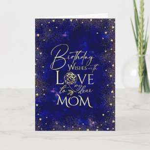 Gold Text Night Sky Birthday Mom Photo Card