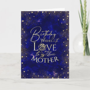 Gold Text Night Sky Birthday Mother Photo Card