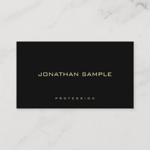 Gold Text Professional Elegant Simple Black Modern Business Card