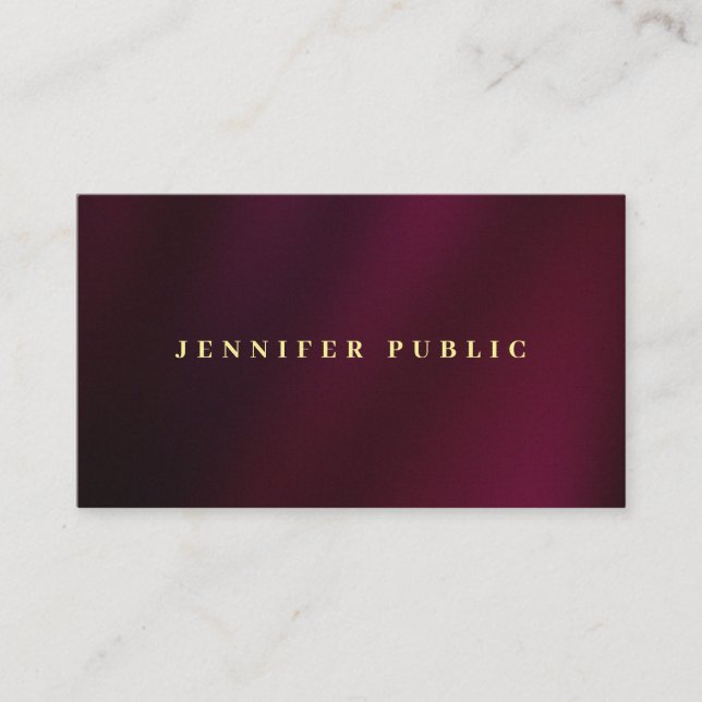 Gold Text Professional Luxurious Premium Linen Business Card (Front)
