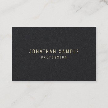 Gold Text Simple Template Luxurious Premium Black Business Card by art_grande at Zazzle