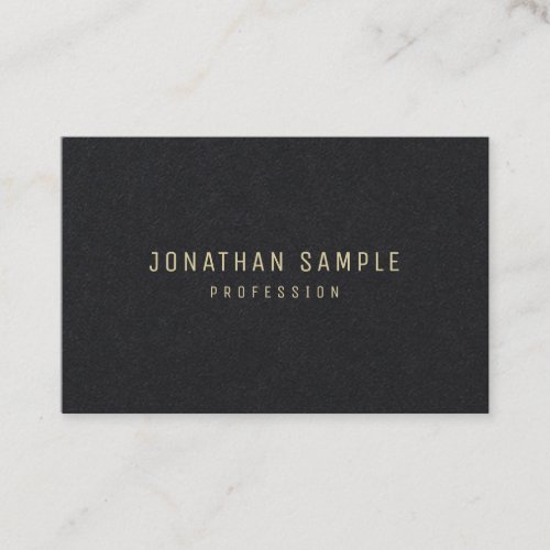 Gold Text Simple Template Luxurious Premium Black Business Card