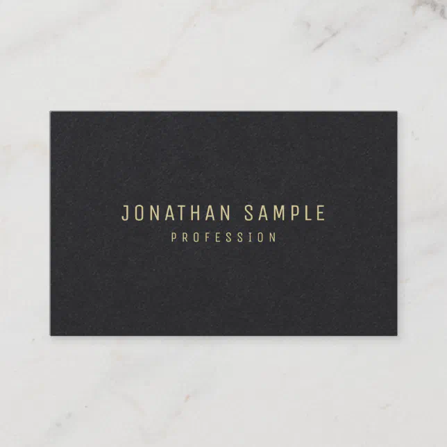 Gold Text Simple Template Luxurious Premium Black Business Card | Zazzle