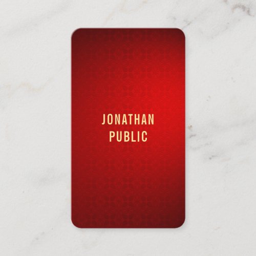 Gold Text Template Professional Elegant Red Damask Business Card