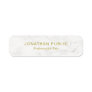 Gold Text White Marble Elegant Simple Template Name Tag