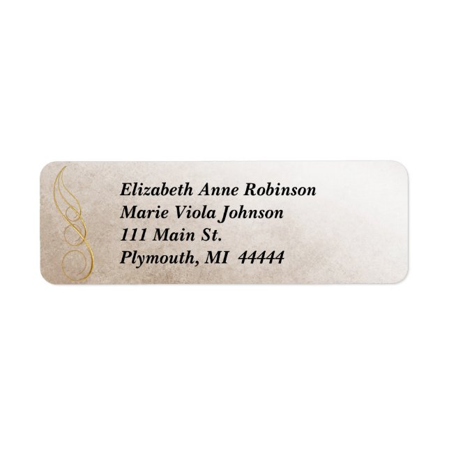 Gold Texture Address Label (Front)