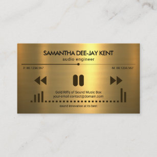 Gold Texture Audio Display Sound Engineer Deejay Business Card