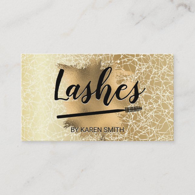 Gold Texture Background | Gold Foil | Lashes Appointment Card (Front)
