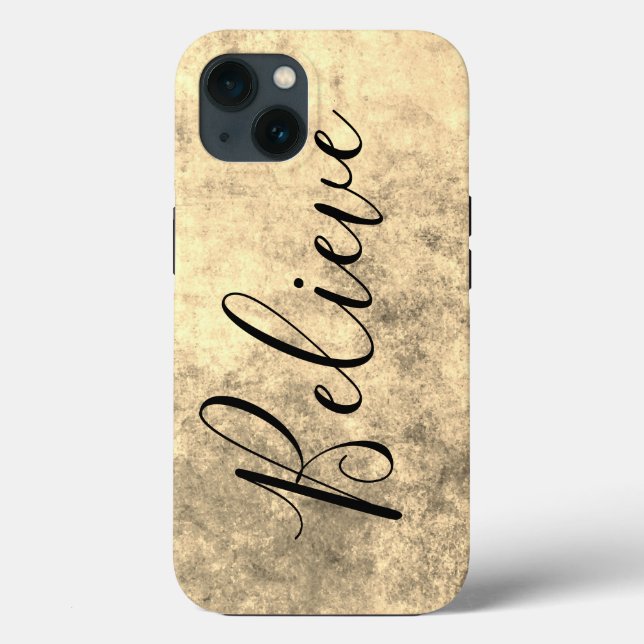 Gold Texture Believe Case-Mate iPhone Case (Back)