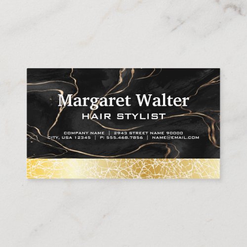 Gold Texture  Black Ink Paint Background Business Card