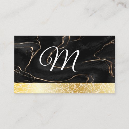 Gold Texture  Black Ink Paint Background Business Card