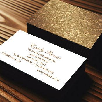 Gold Texture Business Card by TailoredType at Zazzle