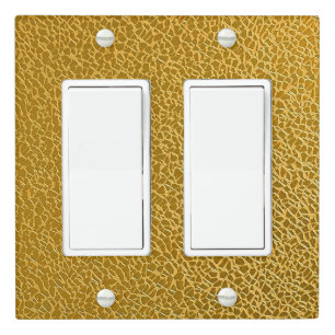 Gold Texture Double Rocker Light Switch Cover