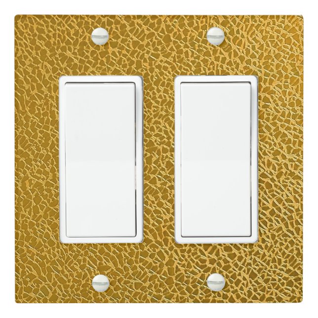 Gold Texture Double Rocker Light Switch Cover (In Situ)