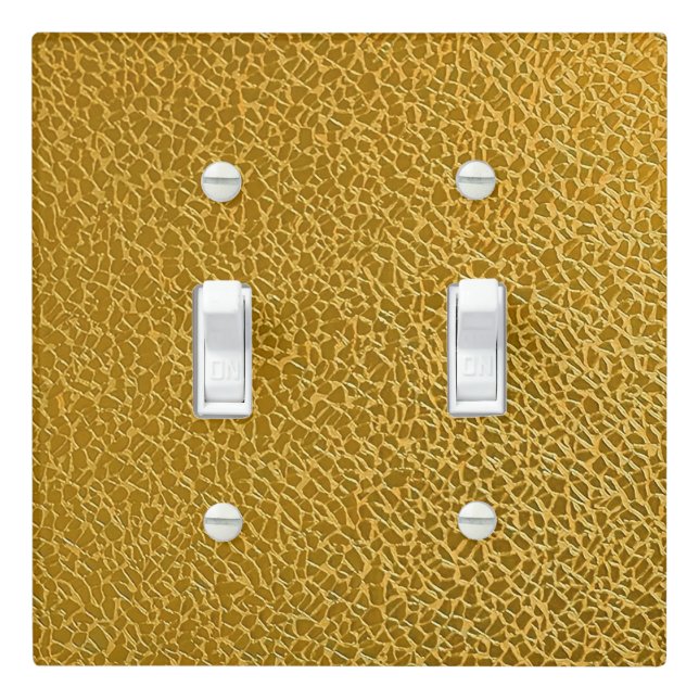 Gold Texture Double Toggle Light Switch Cover (In Situ)