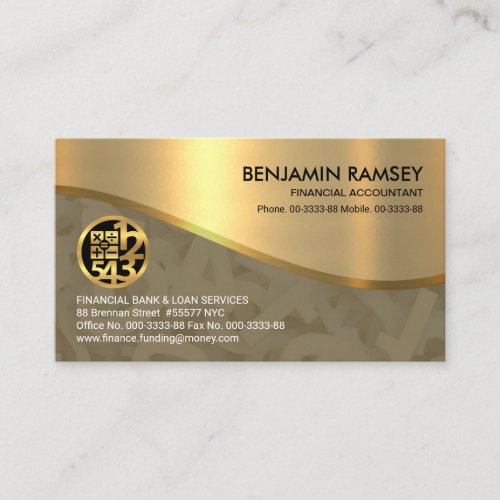 Gold Texture Gold Wave Numbers Finance Account Business Card
