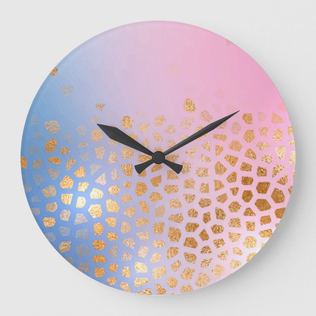 Gold texture: gradient abstract background large clock (Front)