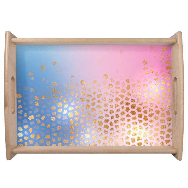 Gold texture: gradient abstract background serving tray (Front)