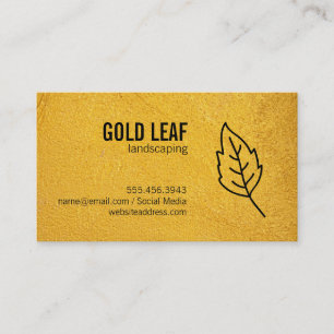 Gold Texture Leaf Business Card