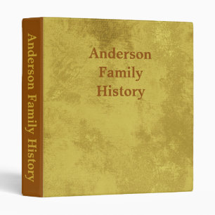 Gold Texture Look Family History 3 Ring Binder