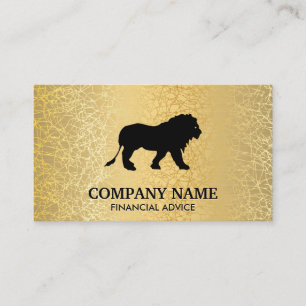 Gold Texture Metallic / Lion Icon Business Card