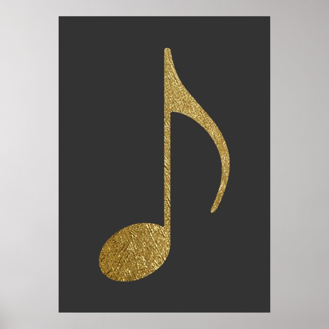 gold texture music note poster (Front)