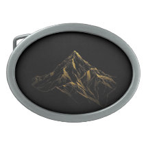 Gold textured abstract mountain lineart