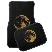Gold textured moon on dark black