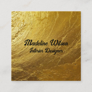 Gold Textured Square Business Card