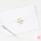 Gold Thank You Bridal Shower Classic Round Sticker (Envelope)