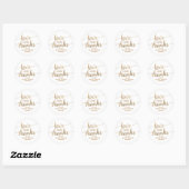 Gold Thank You Bridal Shower Classic Round Sticker (Sheet)