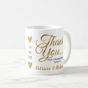 Gold Thank You Bride And Groom Wedding Photo Coffee Mug