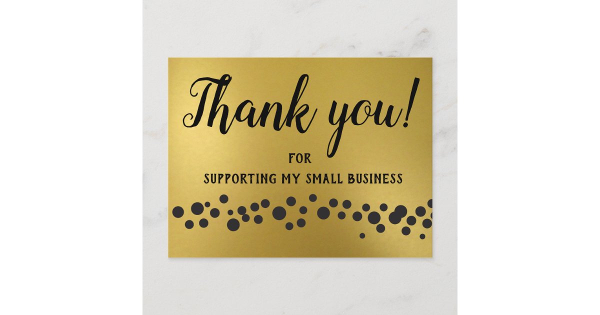 Gold, Thank you! Card Zazzle