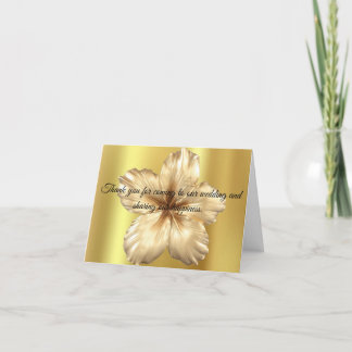 Gold thank you card