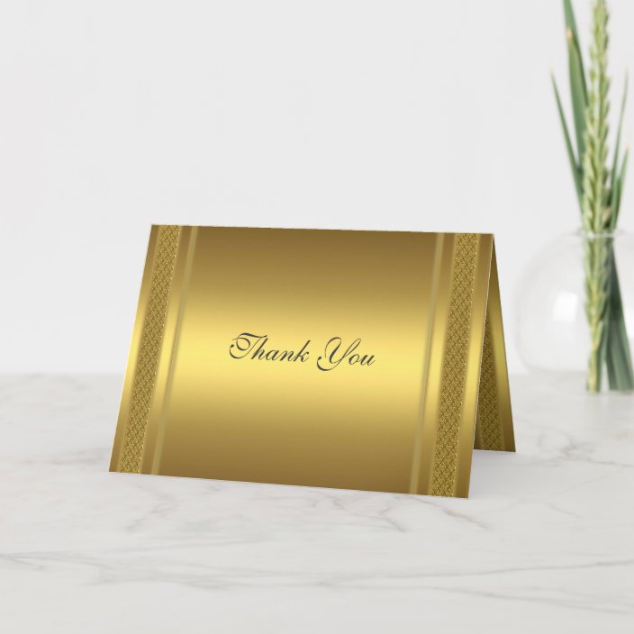 Gold Thank you Card Gold