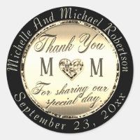 Gold Thank You Classic Round Sticker