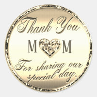 Gold Thank You Classic Round Sticker