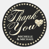 Gold Thank You Classic Round Sticker