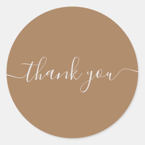 Gold Thank You Classic Round Sticker