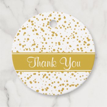 Gold Thank You Confetti Dots  Favor Tags by stdjura at Zazzle