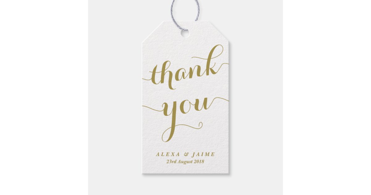 Gold Thank You Cute Modern Calligraphy Party Favor Gift