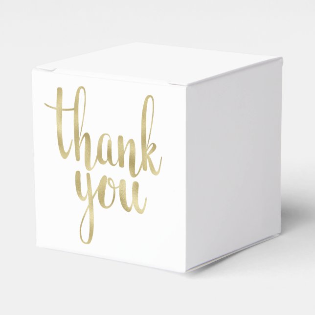 Gold thank you favor boxes, foil favor boxes (Front Side)