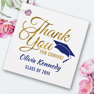 Gold Thank You For Coming Grad 2025 Blue Party   Favor Tags