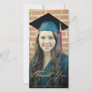 Gold Thank You Script Overlay Graduation Photo