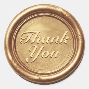 Gold Thank You Wax Seal Sticker – Elegant Vintage