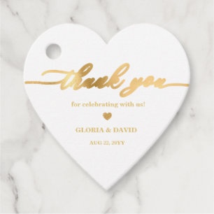 Gold Thank You Wedding Favor Tags