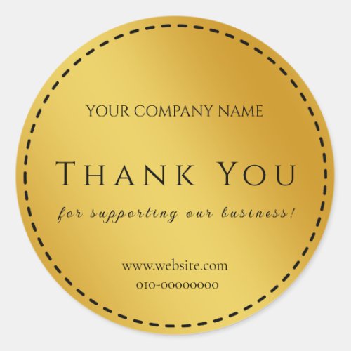 Gold Thank You Welcome Congratulations Classic Round Sticker