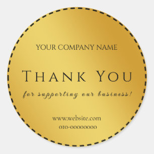 Gold Thank You Welcome Congratulations Classic Round Sticker
