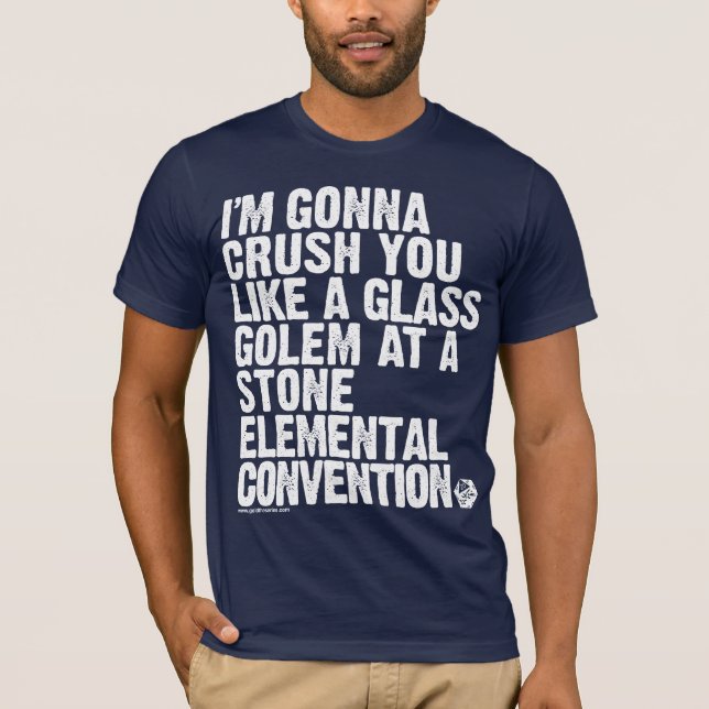 GOLD: The Glass Golem Threat T-Shirt (Front)