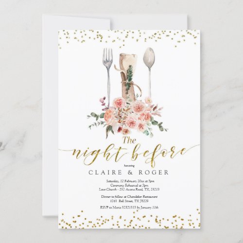 Gold The Night Before Invitation
